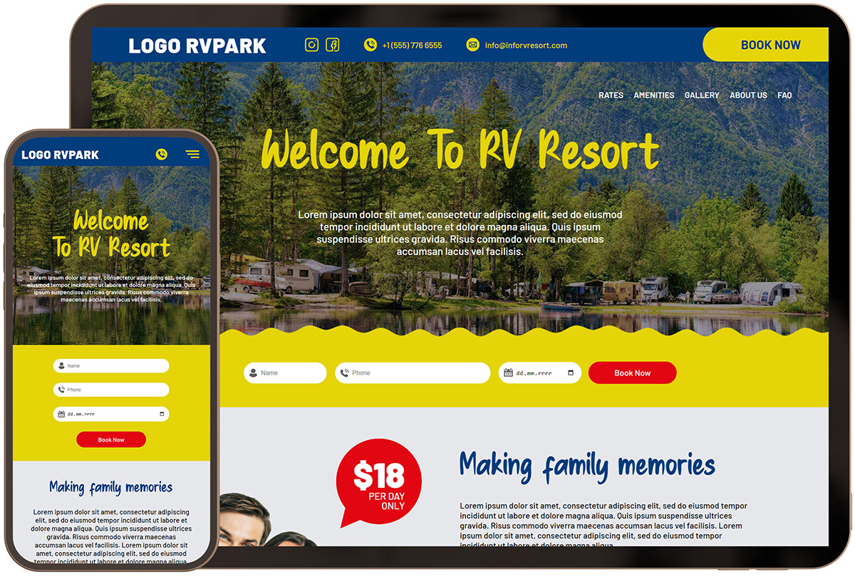 RV Resort Website Template 5